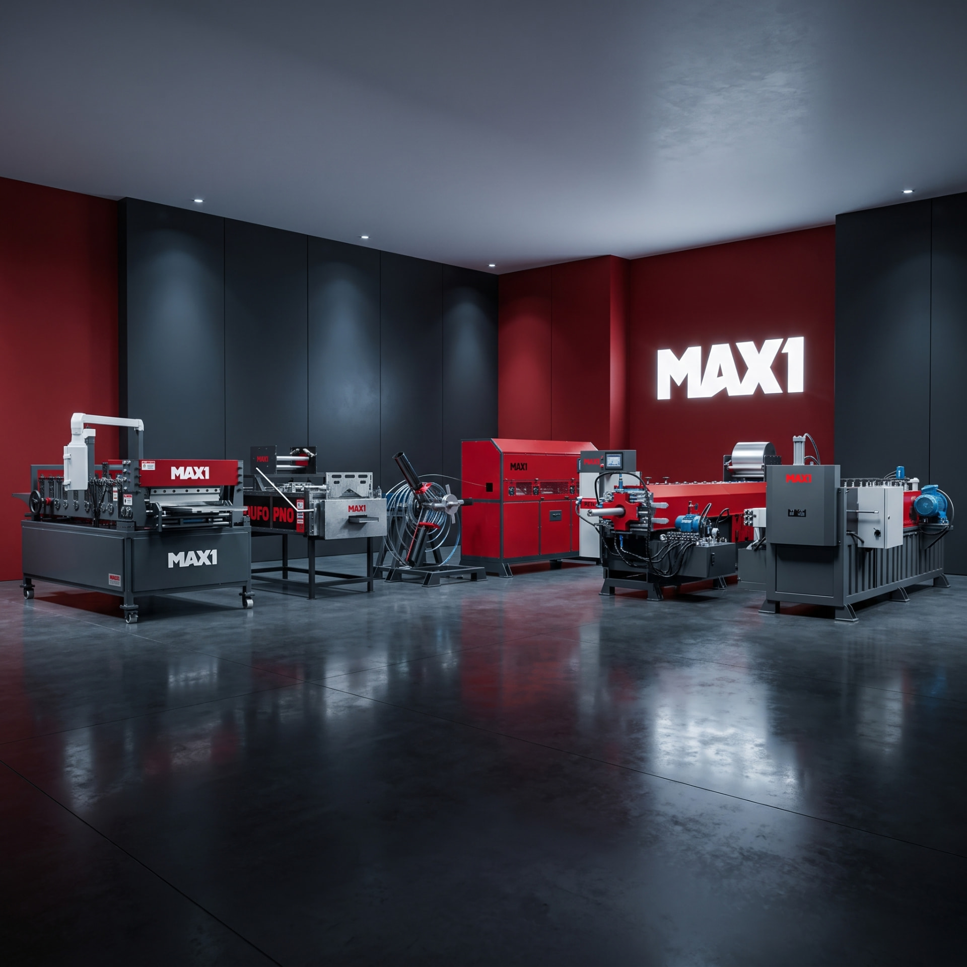 Showroom MAX1 com linhas de perfilação